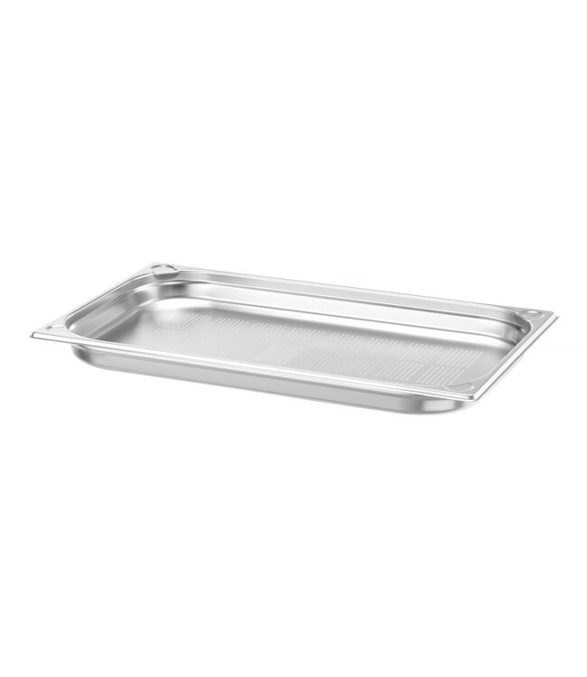 Gastronormbak rvs 1/1-040 mm diep 5 ltr geperforeerde bodem zonder greep Kitchen Line - Hendi