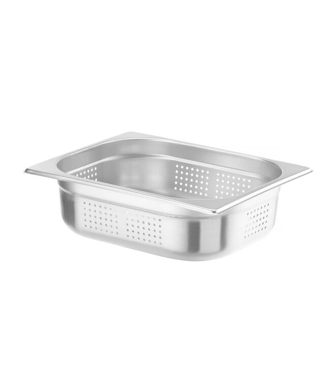 Gastronormbak rvs 1/2-100 mm diep 6,5 ltr geperforeerd zonder greep Kitchen Line - Hendi