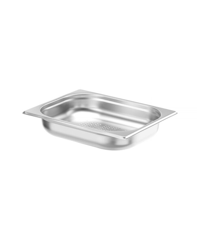 Gastronormbak rvs 1/2-065 mm diep 4 ltr geperforeerde bodem zonder greep Kitchen Line - Hendi