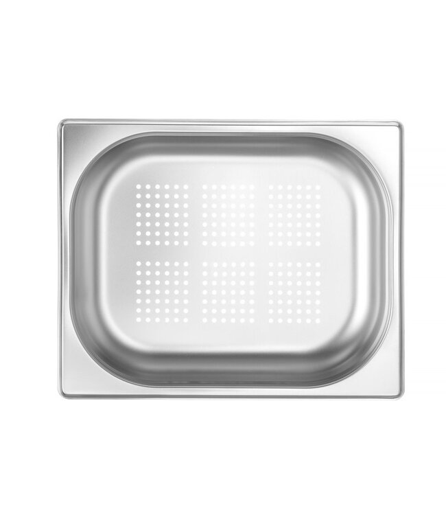 Gastronormbak rvs 1/2-065 mm diep 4 ltr geperforeerde bodem zonder greep Kitchen Line - Hendi