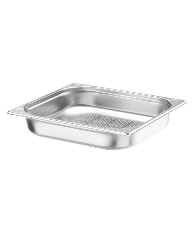 Gastronormbak rvs 2/3-065 mm diep 5,5 ltr geperforeerde bodem zonder greep Kitchen Line - Hendi