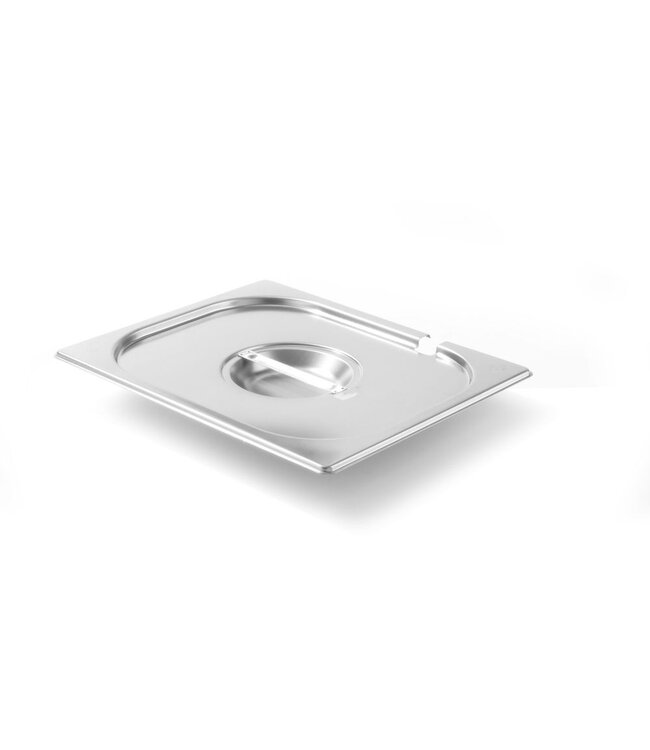 Gastronormdeksel rvs 1/2 met lepeluitsparing voor Kitchen Line en Budget Line GN containers- Hendi