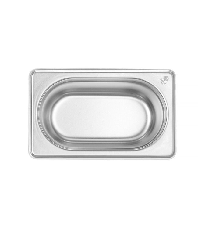 Gastronormbak rvs 1/9-100 mm diep 1 ltr zonder greep Budget Line - Hendi