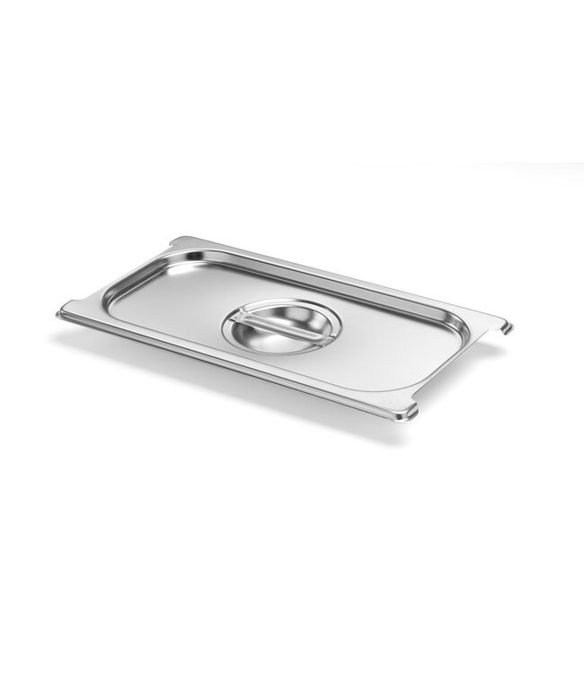 Gastronormdeksel rvs 1/3 met handgreepuitsparing voor Budget Line GN containers - Hendi
