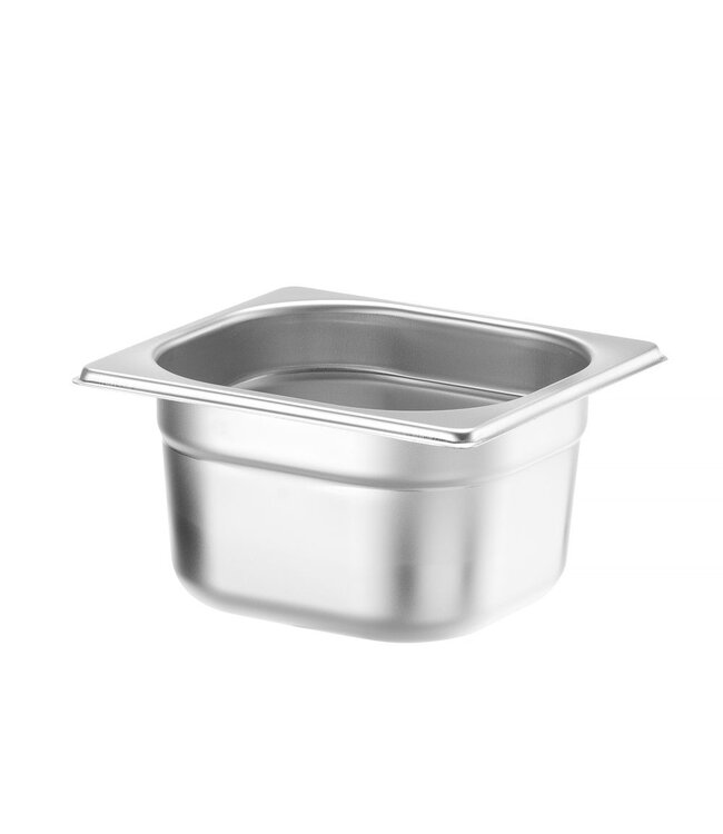 Gastronormbak rvs 1/6-100 mm diep 1,6 ltr zonder greep Profi Line- Hendi