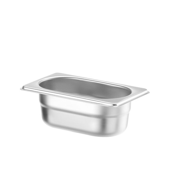 Gastronormbak rvs 1/9-065 mm diep 0,6 ltr zonder greep Profi Line- Hendi