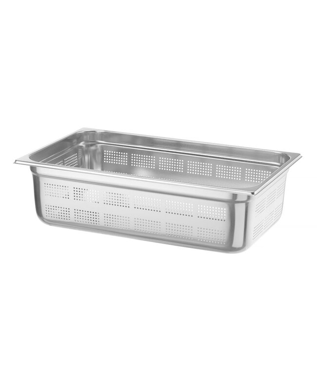 Gastronormbak rvs 1/1-150 mm diep 21 ltr geperforeerd zonder greep Profi Line- Hendi