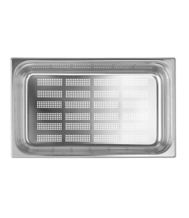Gastronormbak rvs 1/1-150 mm diep 21 ltr geperforeerd zonder greep Profi Line- Hendi