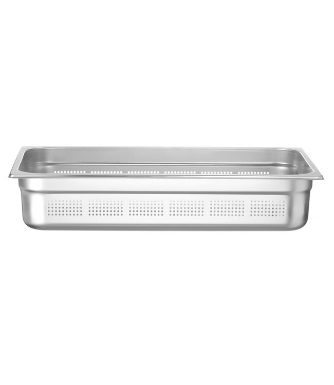 Gastronormbak rvs 1/1-100 mm diep 14 ltr geperforeerd zonder greep Profi Line- Hendi