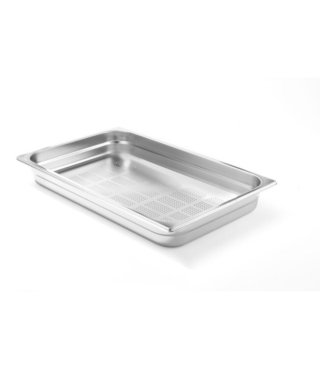 Gastronormbak rvs 1/1-065 mm diep 9 ltr geperforeerde bodem zonder greep Profi Line- Hendi