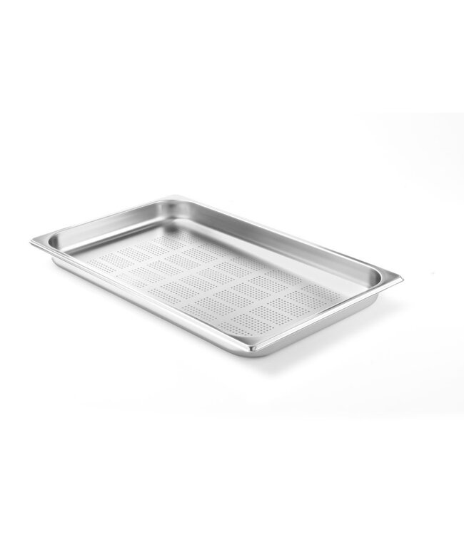 Gastronormbak rvs 1/1-020 mm diep 2,5 ltr geperforeerde bodem zonder greep Profi Line- Hendi