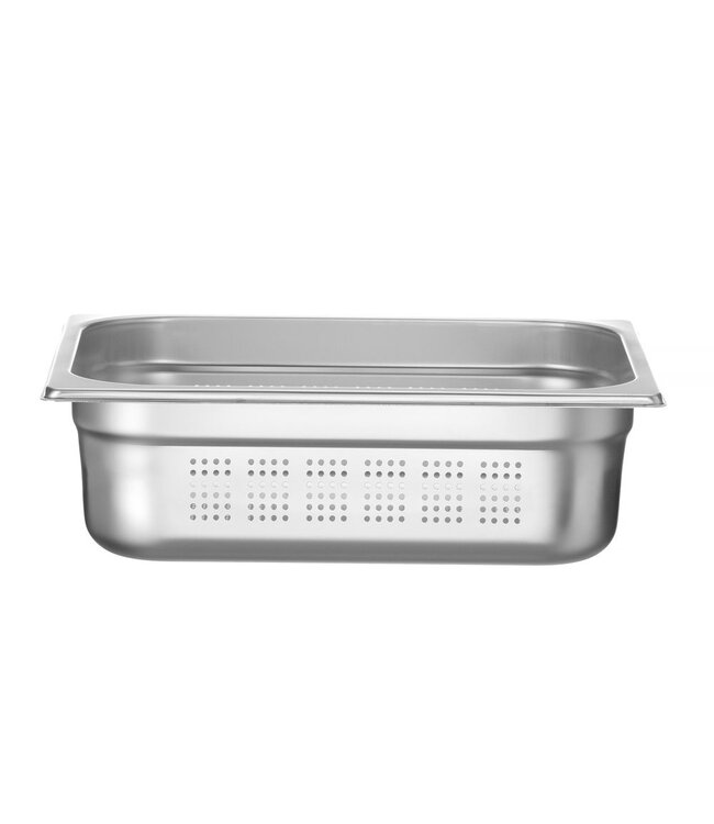 Gastronormbak rvs 1/2-100 mm diep 6,5 ltr geperforeerd zonder greep Profi Line- Hendi