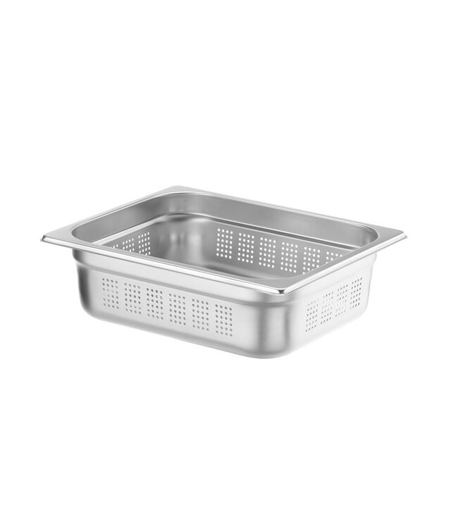 Gastronormbak rvs 1/2-100 mm diep 6,5 ltr geperforeerd zonder greep Profi Line- Hendi