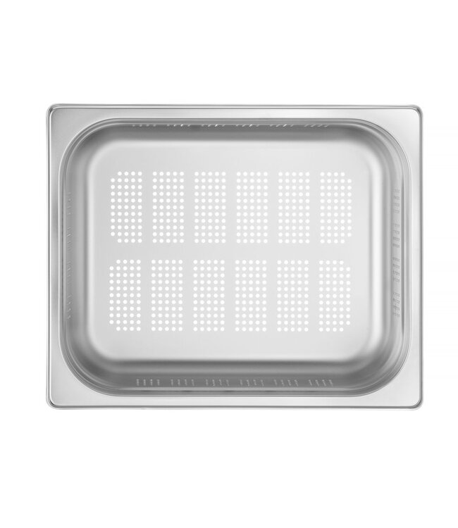 Gastronormbak rvs 1/2-100 mm diep 6,5 ltr geperforeerd zonder greep Profi Line- Hendi