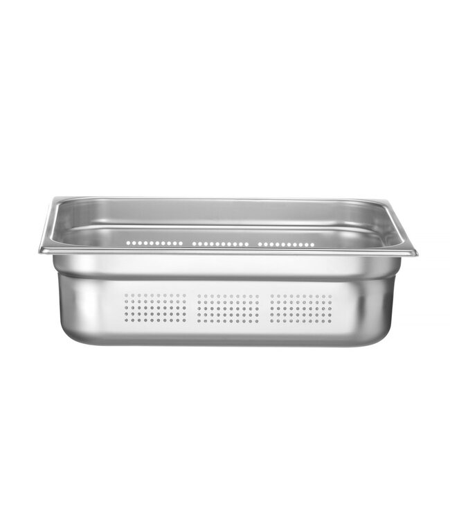 Gastronormbak rvs 2/3-100 mm diep 9 ltr geperforeerd zonder greep Profi Line- Hendi