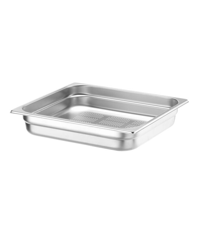 Gastronormbak rvs 2/3-065 mm diep 5,5 ltr geperforeerde bodem zonder greep Profi Line- Hendi