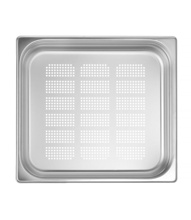Gastronormbak rvs 2/3-040 mm diep 3 ltr geperforeerde bodem zonder greep Profi Line- Hendi