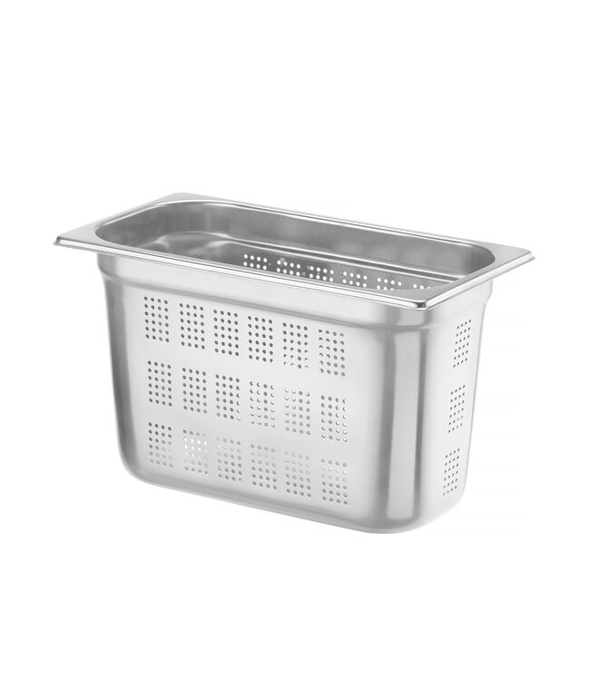 Gastronormbak rvs 1/3-200 mm diep 7,8 ltr geperforeerd zonder greep Profi Line- Hendi