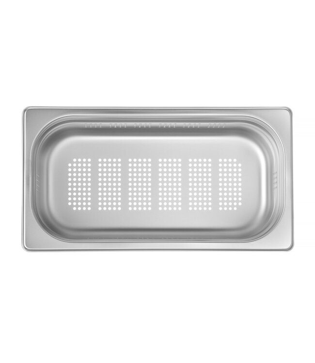 Gastronormbak rvs 1/3-100 mm diep 4 ltr geperforeerd zonder greep Profi Line- Hendi