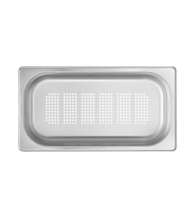 Gastronormbak rvs 1/3-065 mm diep 2,5 ltr geperforeerde bodem zonder greep Profi Line- Hendi