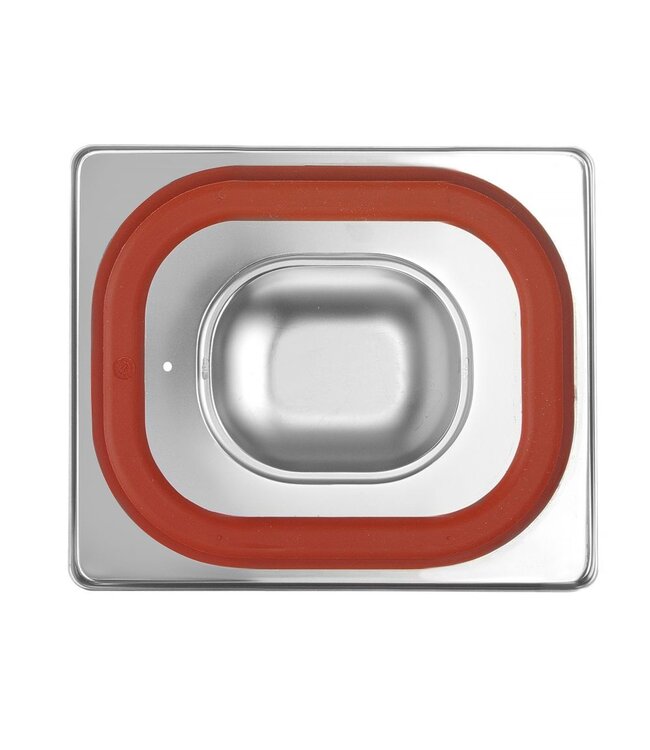 Gastronormdeksel rvs 1/6 waterdicht m/siliconenafdichting voor Profi Line GN containers- Hendi