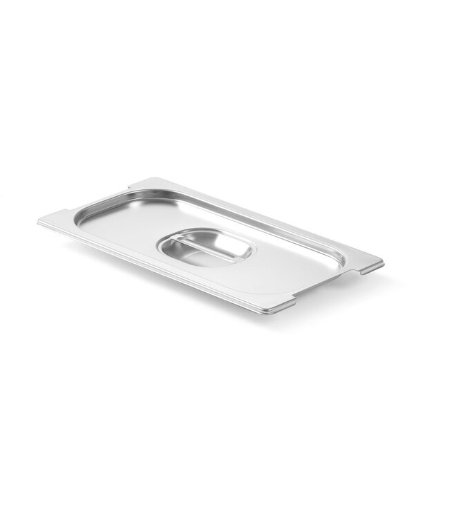 Gastronormdeksel rvs 1/3 met handgreepuitsparing voor Profi Line en Kitchen Line GN containers- Hendi