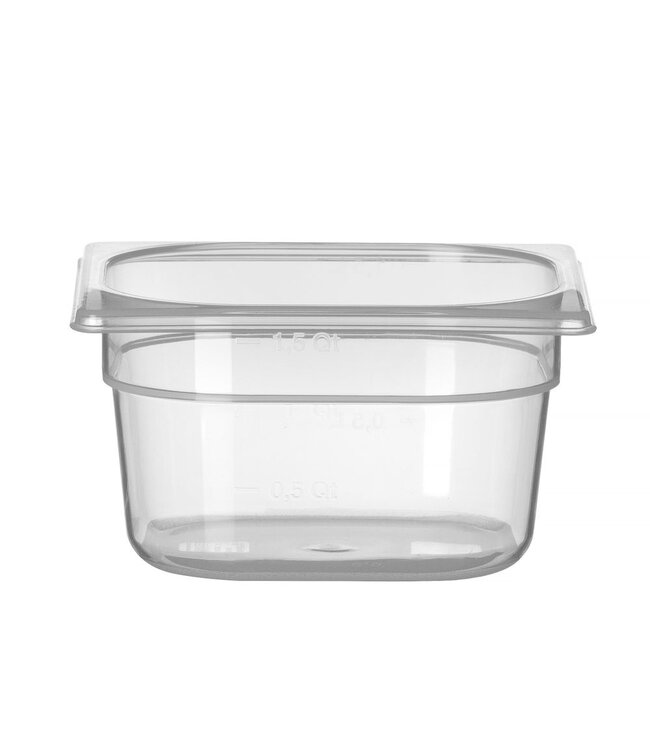 Gastronormbak PP(polypropyleen) 1/6-100 mm diep 1,6 ltr -40°C tot +80°C - Hendi