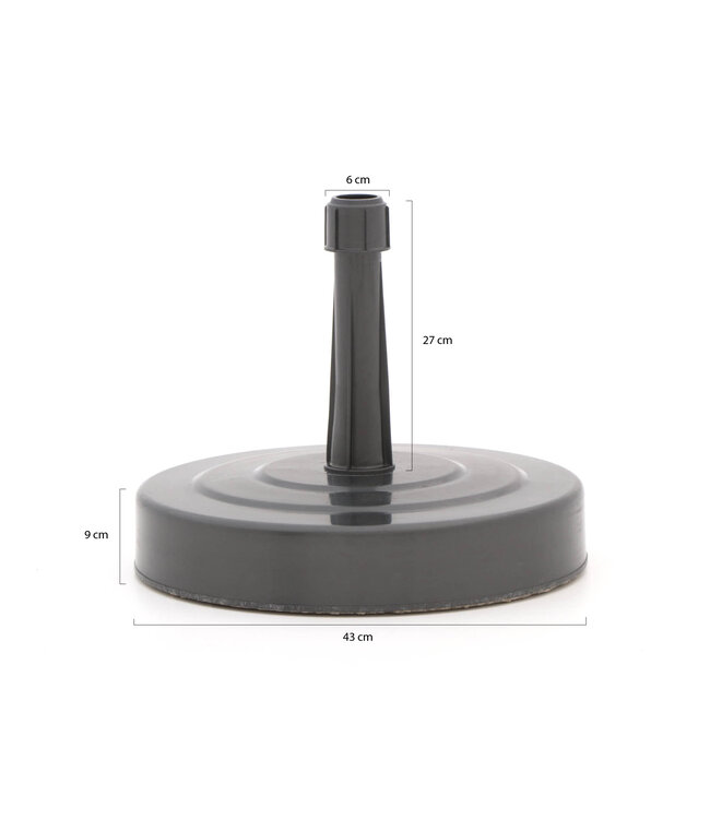 Parasolvoet 25 kg  antraciet voor buisdiktes Ø18-38 mm