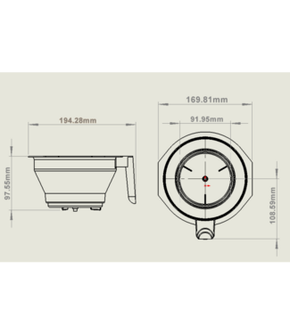 Combisteel Koffie filterhouder 175x195x98 mm (bxdxh) metaal - Combisteel