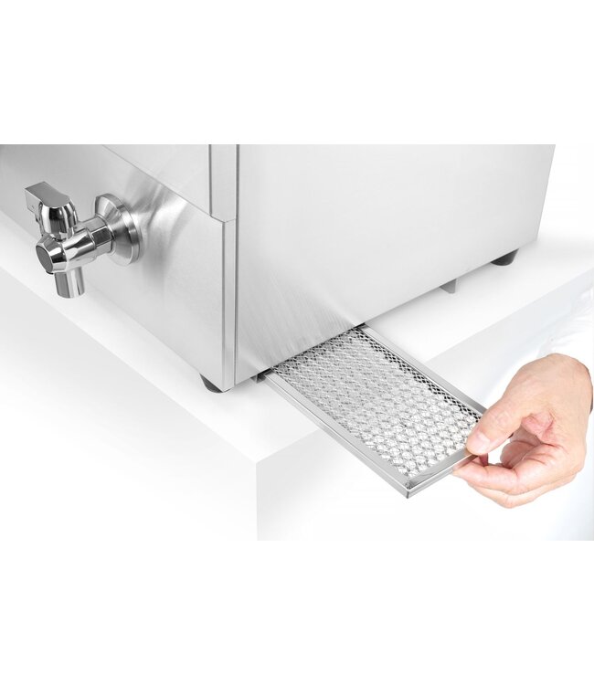 Inductie friteuse 2x 8 ltr 577x609x410 mm (bxdxh) met aftapkraan 230V/7.000W Profi Line - Hendi