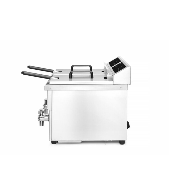Inductie friteuse 2x 8 ltr 577x609x410 mm (bxdxh) met aftapkraan 230V/7.000W Profi Line - Hendi