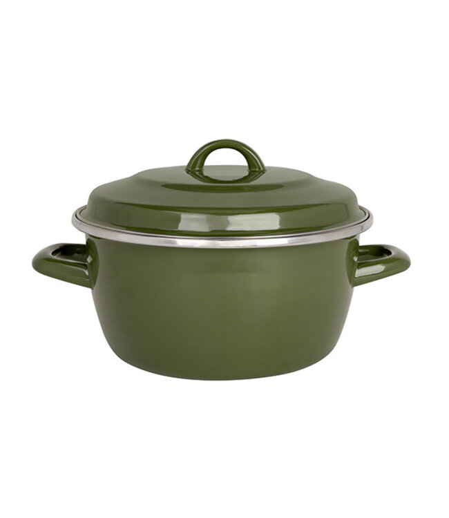 Kookpan Ø20x(h)10,5 cm geemaileerd 2,9 ltr groen Nonna - Cosy & Trendy | prijs & verp per 8 stuks