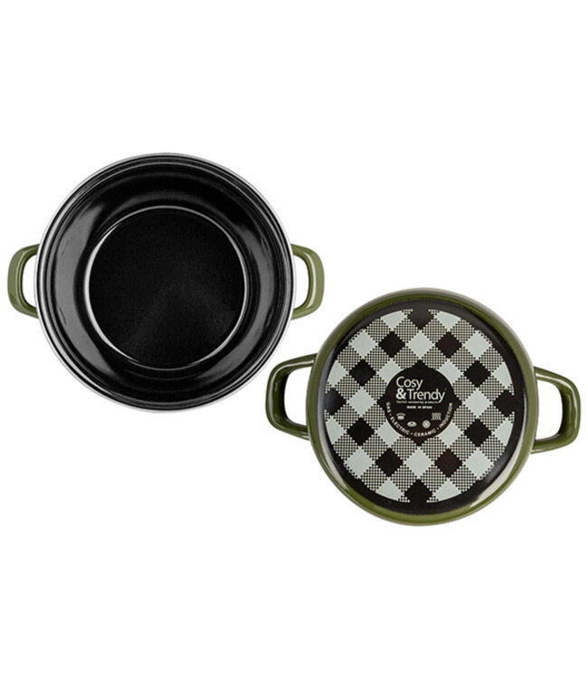 Kookpan Ø20x(h)10,5 cm geemaileerd 2,9 ltr groen Nonna - Cosy & Trendy | prijs & verp per 8 stuks