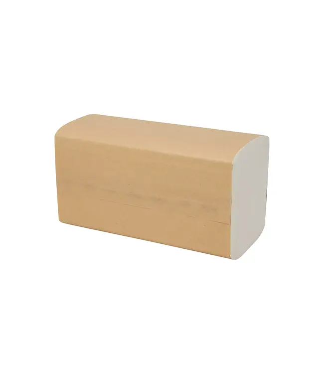 Handdoeken 21,5x21 cm (bxl) V-fold recycled wit 2-lgs | prijs & verp per 5.000 stuks