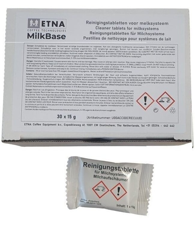 Reinigingstabletten Melk 15 gram Milkbase - Etna |prijs & verp per 30 stuks