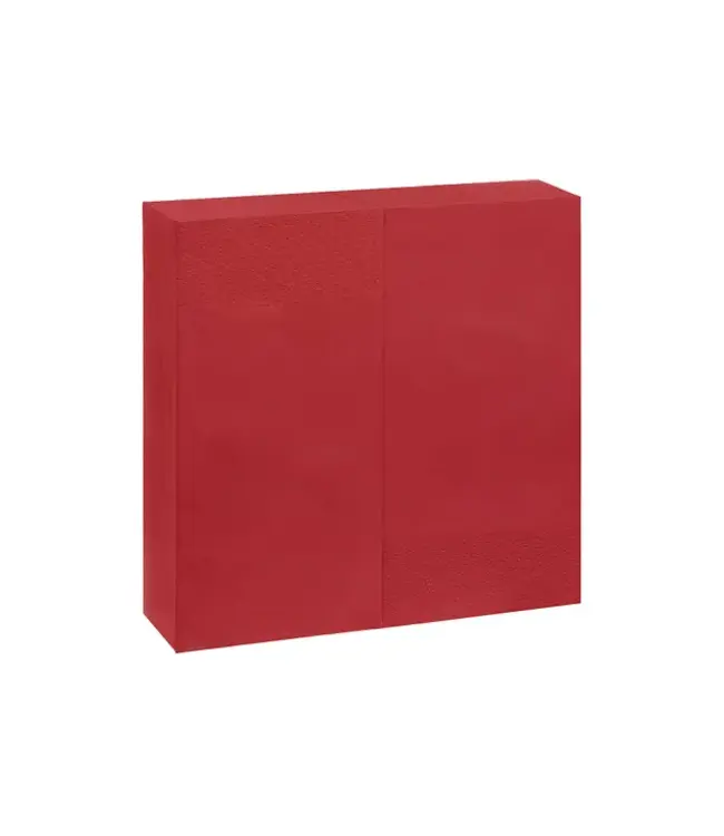 Servet 40x40 cm 2-laags rood cellulose 1/8 gevouwen | prijs & verp per 1600 stuks