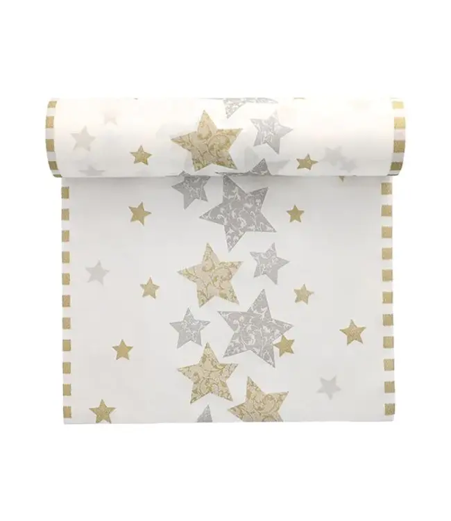 Tafelloper 40cm x 24mtr airlade "Stardust" - Papstar | prijs & verp per 6 rol