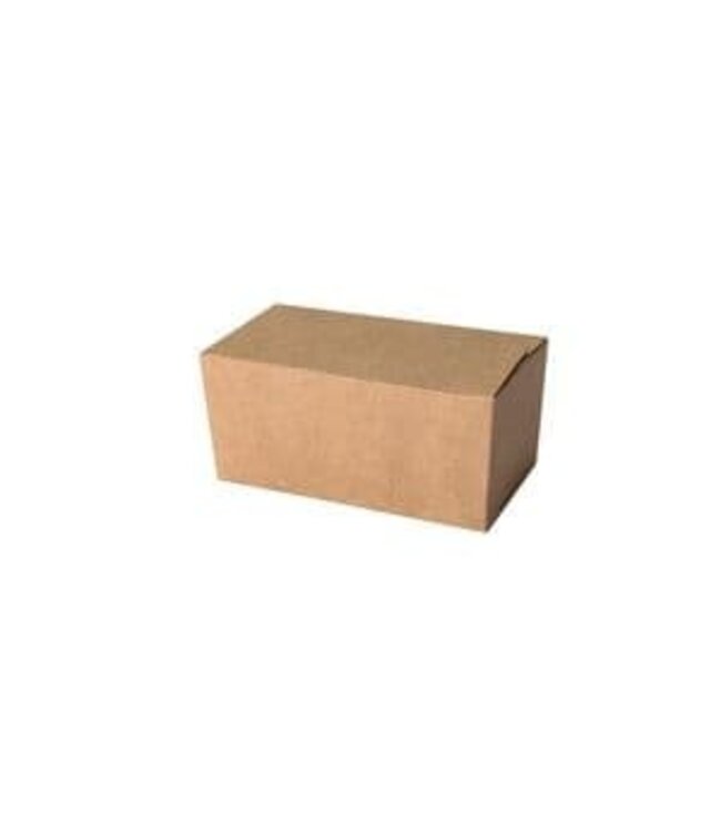 Bonbondoos 67x34x33 mm 2 bonbon wit/bruin kraft | prijs & verp per 25 stuks
