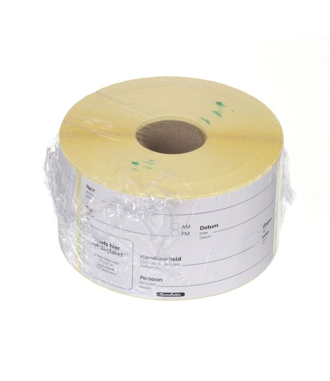 Houdbaarheidsstickers 100x50 mm multifunctioneel eenvoudig te verwijderen Wit - Hendi | prijs & verp per 500 stuks