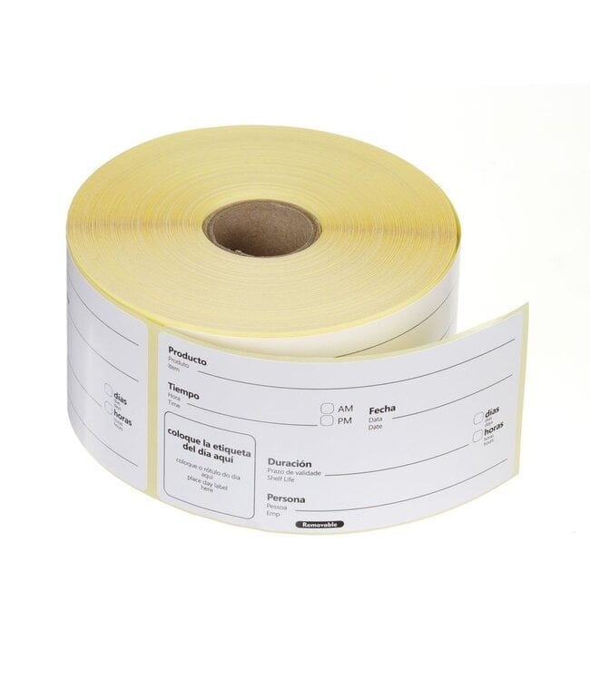 Houdbaarheidsstickers 100x50 mm multifunctioneel eenvoudig te verwijderen Wit - Hendi | prijs & verp per 500 stuks