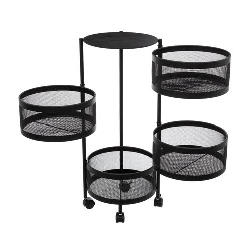 Five® Zwarte trolley met draaibare manden Five®