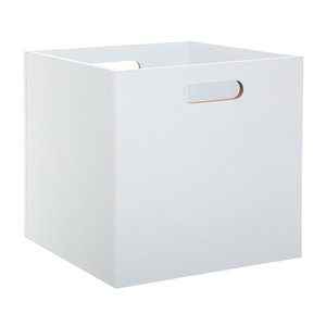 Witte opbergkist 31 x 31 x 31 cm hout Five®