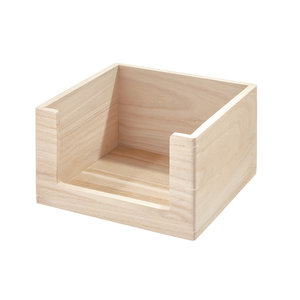 The Home Edit opbergbox open voorkant medium - Wooden Collection