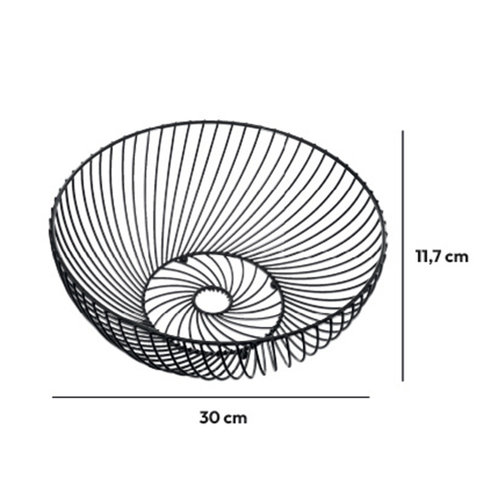Five® Gedraaide zwarte fruitmand Ø30 cm Five®