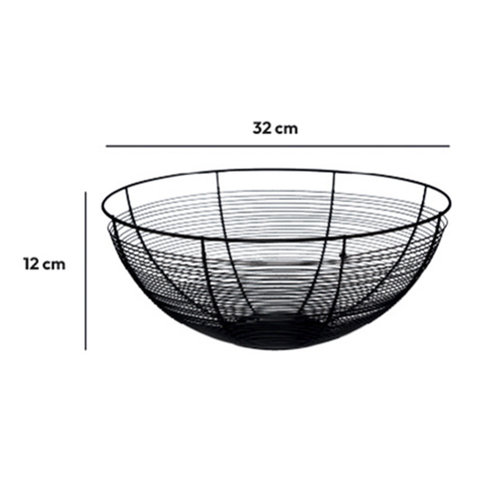 Five® Zwarte metalen fruitschaal Ø32 cm Five®