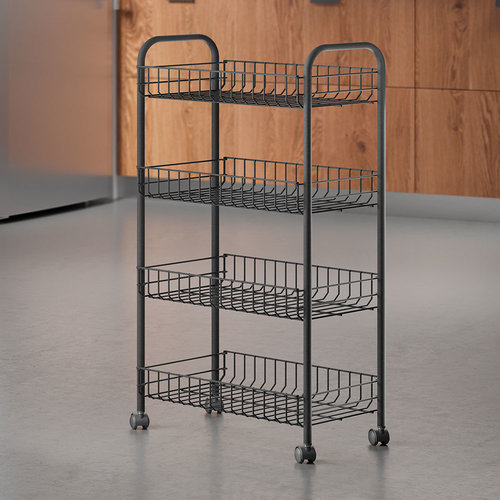Tomado | Metaltex Multifunctionele trolley 4 manden zwart Metaltex Tomado | Metaltex Multifunctionele trolley 4 manden zwart Metaltex