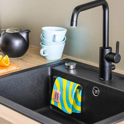 Happy Sinks Vaatdoekhouder magnetisch bio zwart - Happy Sinks