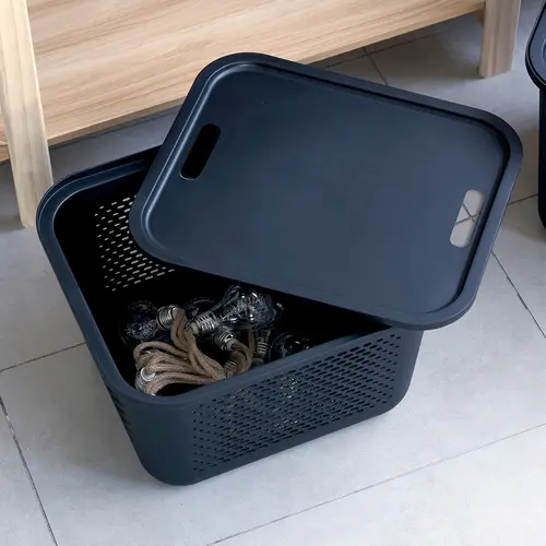 Ezystorage Zwarte kunststof mand Ezystorage