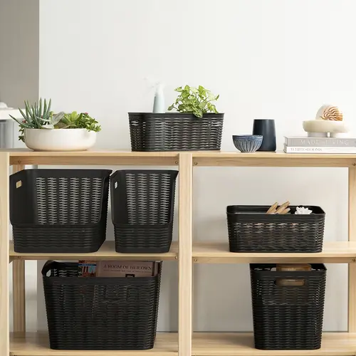 Ezystorage Kunststof zwarte mand 14 liter open voorzijde Ezystorage