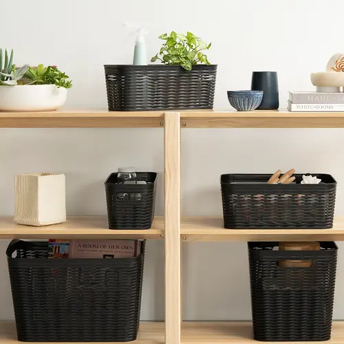 Ezystorage Kunststof zwarte mand 14 liter open voorzijde Ezystorage